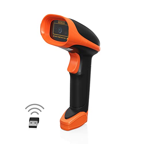 AMBIR BR200 WirelessUSB Barcode Scanner Supports1D2DPDF417 QR barcodes OS Win Mac Linux AndroidBlackOrange - Image 1