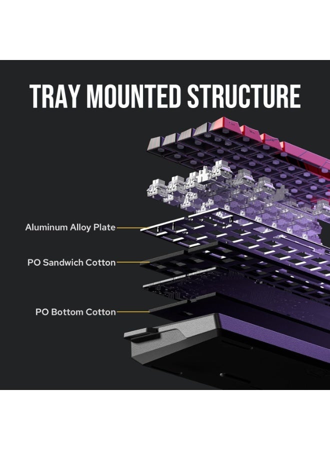 AULA كيبورد مغناطيسي سلكي WIN60 HE MAX 60% مع ضبط الفعل، معدل استقصاء 8000 هرتز، مفاتيح مغناطيسية بتأثير هول، قابل للتبديل الساخن، لألعاب FPS - Image 5