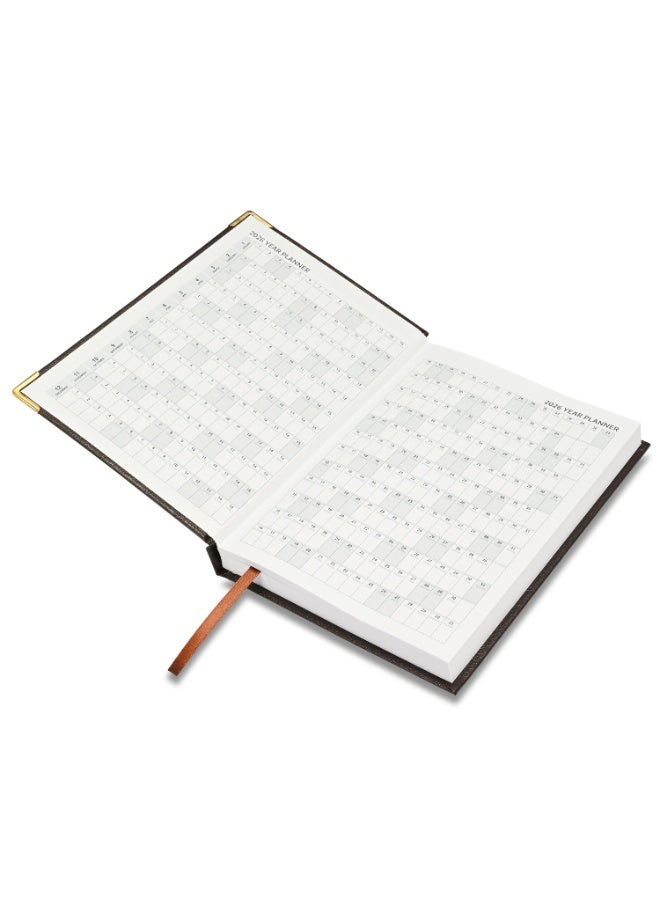 FIS 2026 Diary, A5 Size Diary(148x210mm), Hard Cover Vinyl Materials, 1 Side Padded, Golden Corners, English, 60 gsm White Paper, Chocolate Color-FSDI22E26CH - Image 3