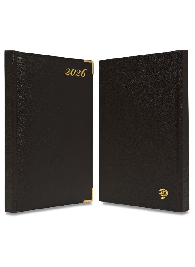 FIS 2026 Diary, A5 Size Diary(148x210mm), Hard Cover Vinyl Materials, 1 Side Padded, Golden Corners, English, 60 gsm White Paper, Chocolate Color-FSDI22E26CH - Image 2