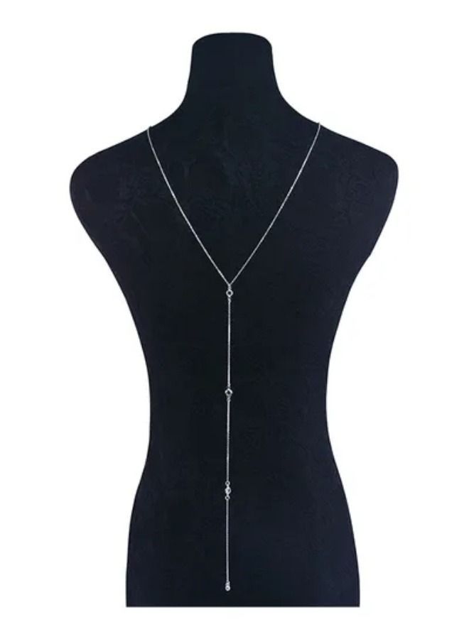 Exquisite Imitation Pearl Long Back Chain Necklace