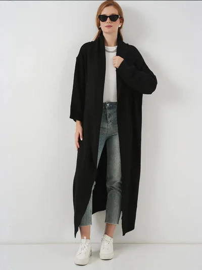 BIG DART BDART Open Front Longline Cardigan