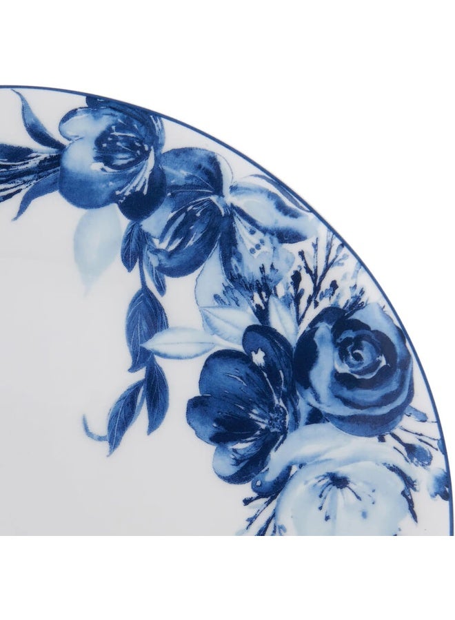 Mikasa Darcy Bone China Lightweight Chip Resistant 12 Piece Dinnerware Set Service for 4 Blue and White - Image 3