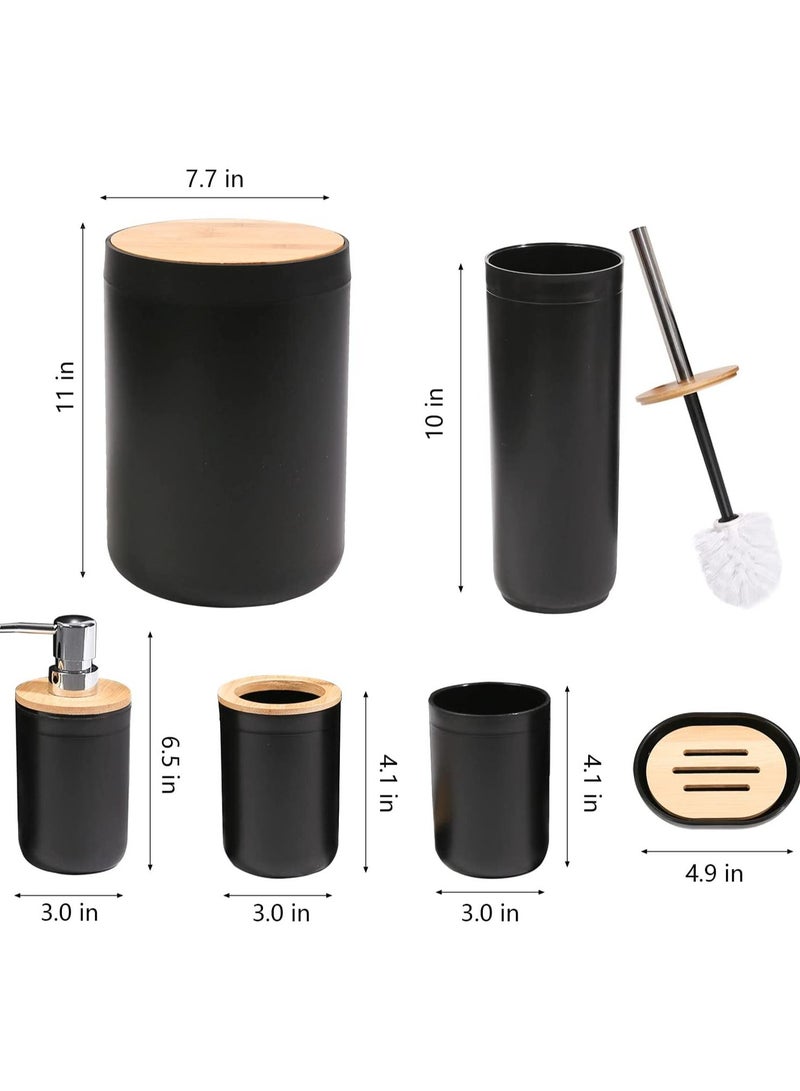 طقم إكسسوارات حمام 6 قطع أسود  - Image 3