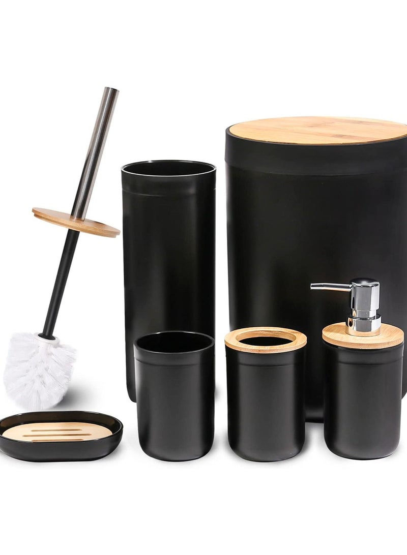 طقم إكسسوارات حمام 6 قطع أسود  - Image 1
