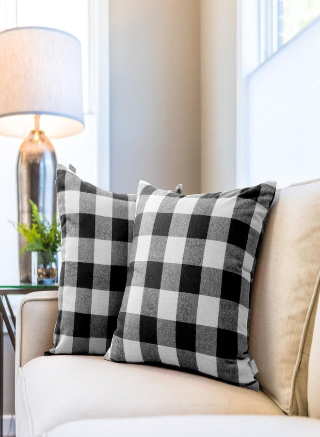Thmyo 4-Pack Buffalo Check Plaid Throw Pillow Covers Farmhouse Rustic Outdoor Square Pillow Cases Classic Decorative Cushion Covers for Christmas Thanksgiving Holiday Home Decor Car Bed Sofa,18x18inch - Image 4