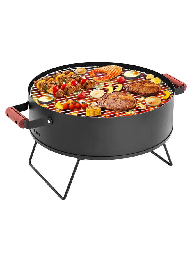 السنيدي شواية فحم للرحلات، منقل فحم للشوي، اسود، مقاس 45*13 سم - Image 5