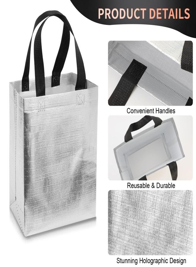 PHOGARY 15Pcs Glossy Gift Bags Medium Size, 8x4x10 Inch Reusable Gift Bag for Wedding Bachelorette Birthday, Party Favor Bag With Handles, Goodie Bags Bulk, 3 colors - Image 3