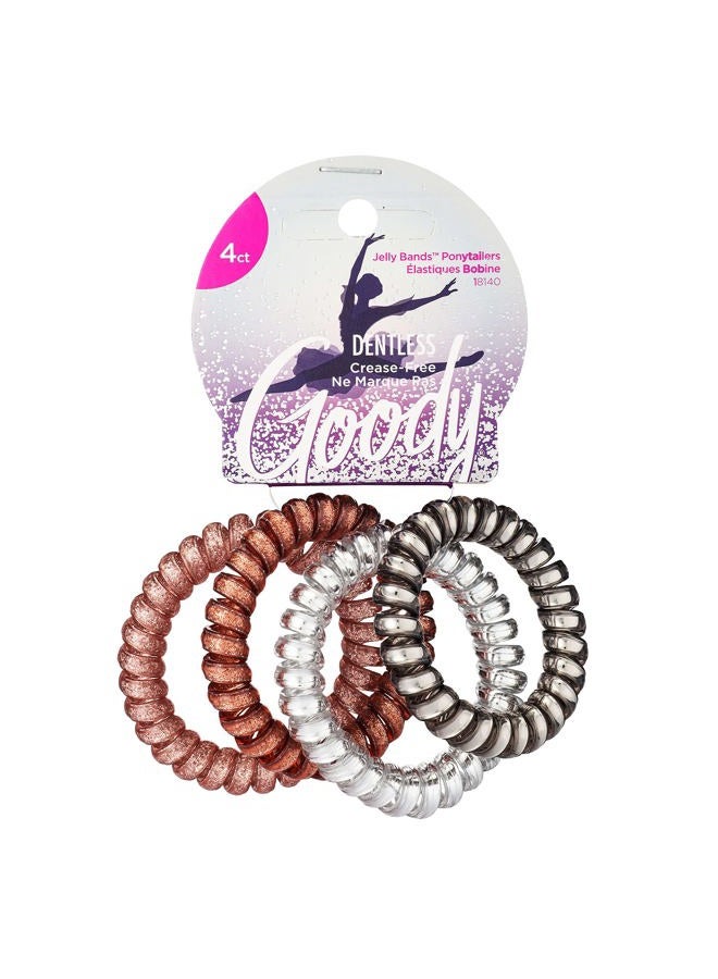 Goody Icy Holiday Coils, Assorted Jelly Bands Ponytailers Hair Accessories for Men, Women, Boys & Girls to Style with Ease & Keep Your Hair Secured for All Hair Types, Multi, 4 Count - Image 1