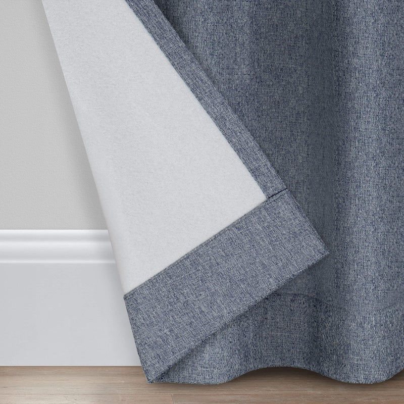 إكليبس Eclipse Carter DraftStopper Light Filtering Grommet Stertains Window Windows لغرفة المعيشة (لوحان) 37 في × 84 في الدنيم - Image 5