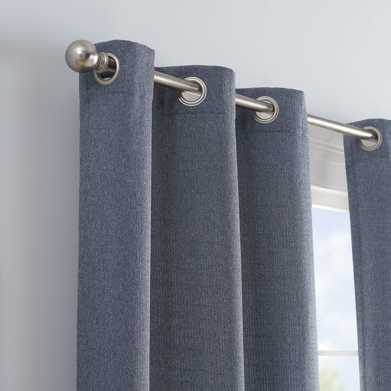 إكليبس Eclipse Carter DraftStopper Light Filtering Grommet Stertains Window Windows لغرفة المعيشة (لوحان) 37 في × 84 في الدنيم - Image 3