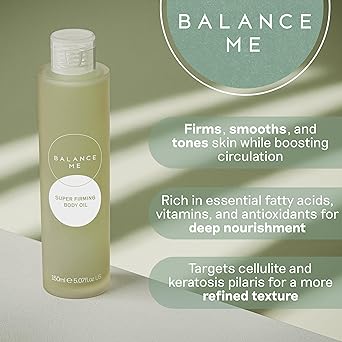 Balance Me Super Firming Body Oil 150ml Body Moisturiser for Dry Skin Targets Cellulite and Stretch Marks Vegan Toning Oil - Image 2