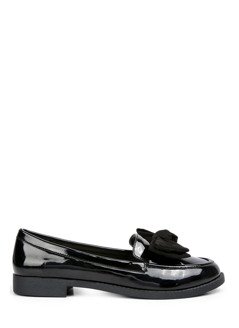 London Rag Black Bow-Tie Loafers  - Image 1