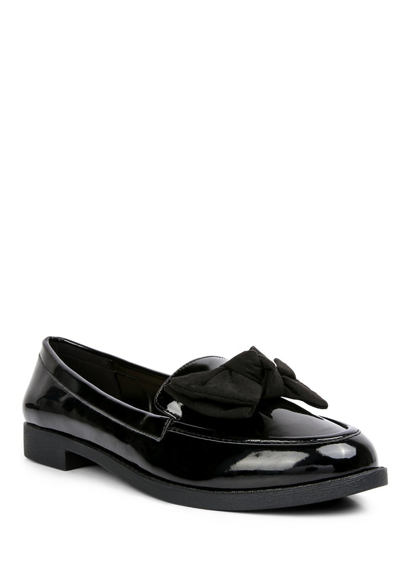 London Rag Black Bow-Tie Loafers  - Image 2