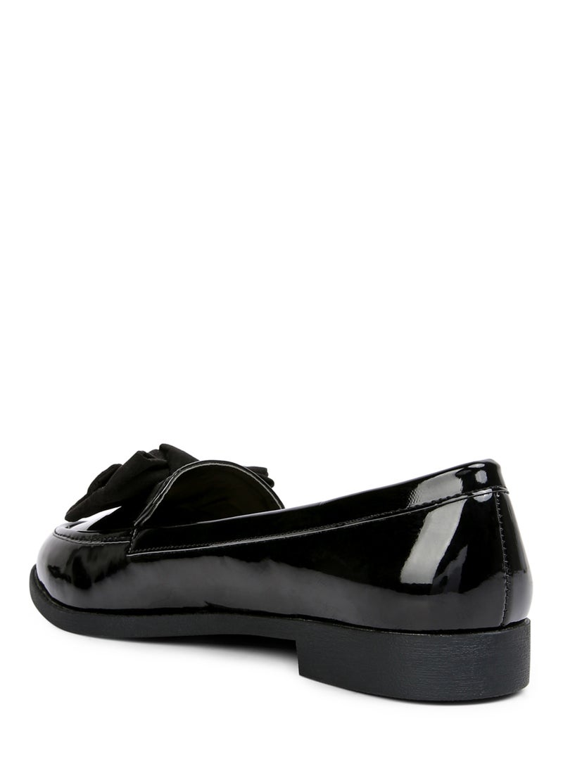 London Rag Black Bow-Tie Loafers  - Image 3