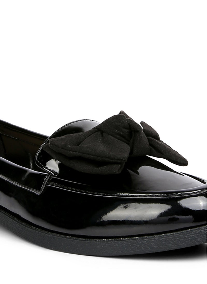 London Rag Black Bow-Tie Loafers  - Image 5