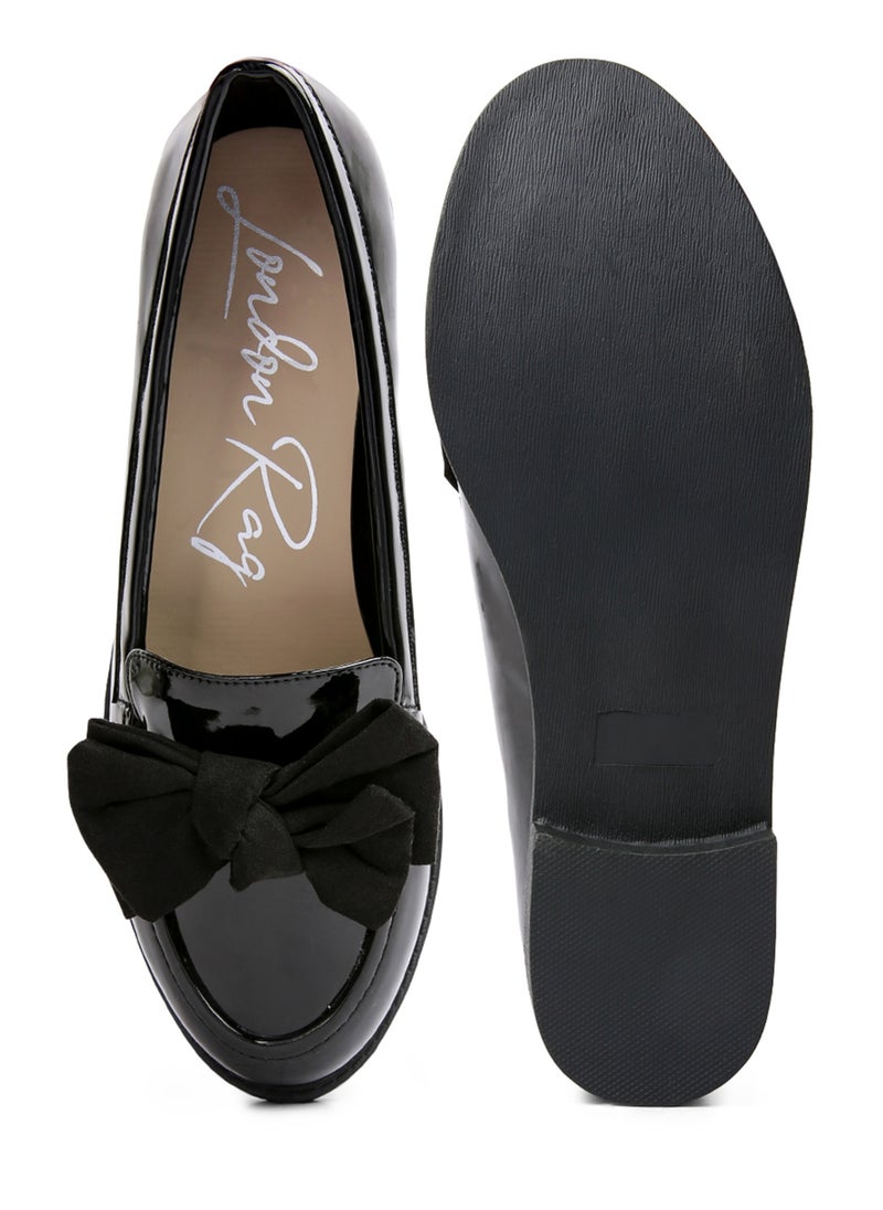 London Rag Black Bow-Tie Loafers  - Image 4
