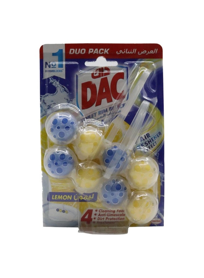 DAC Rim Block Duo Power Active Lemon Toilet Cleaner – 5x100g - Image 1