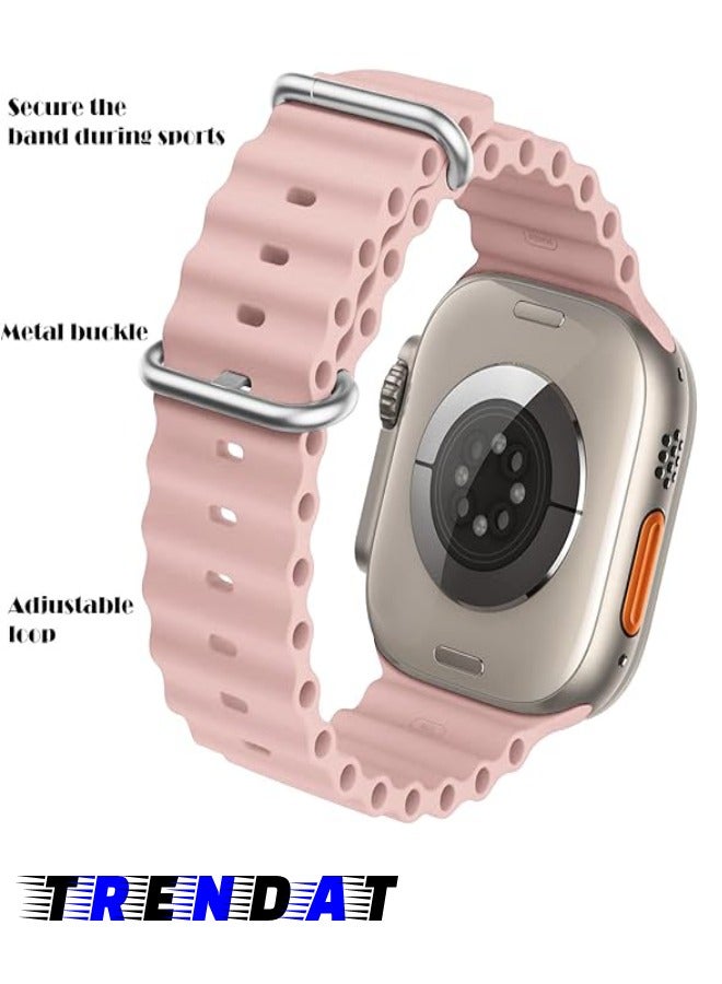 Ultra corrugated silicone watch strap size (42-44-45-49 mm) - Rose - Image 2