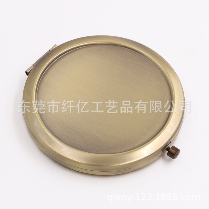 Diy Handmade Song Brocade Retro Foldableing Makeup Small Mirror Mirror Embryo Hand-Painted Embroider Flower Mirror Holder Gift Material - Image 5
