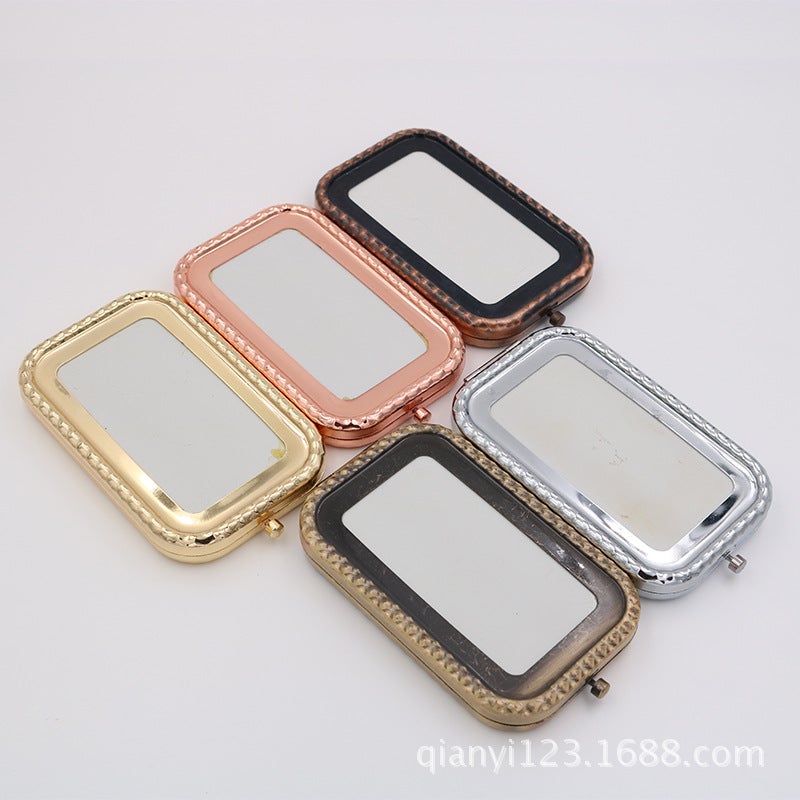Diy Handmade Song Brocade Retro Foldableing Makeup Small Mirror Mirror Embryo Hand-Painted Embroider Flower Mirror Holder Gift Material - Image 4