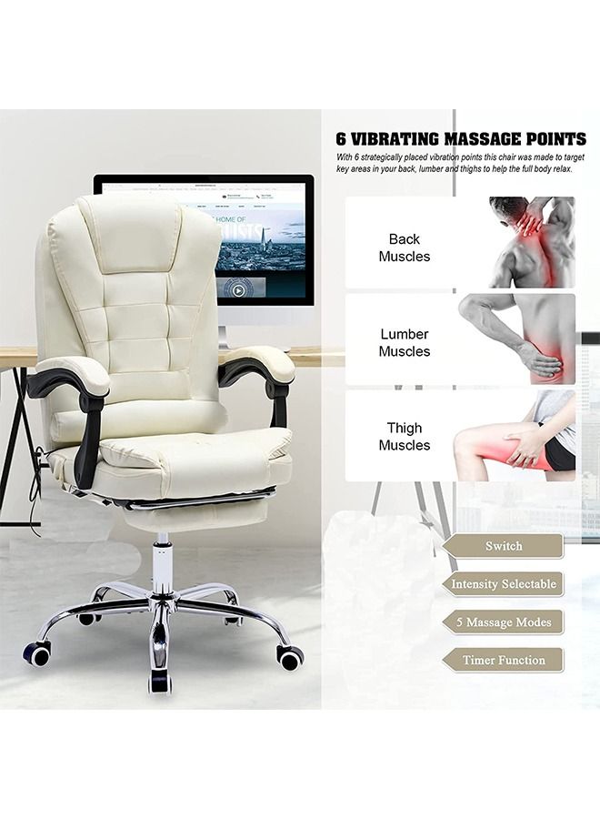  CityRiya-Long كرسي مكتب كمبيوتر ألعاب مكتب كرسي المنزل التنفيذي كرسي مكتب لعبة كرسي مقعد واسع قابل للتعديل ارتفاع كرسي مكتب دوار مع مسند للقدمين داعم للفقرات القطنية - Image 3