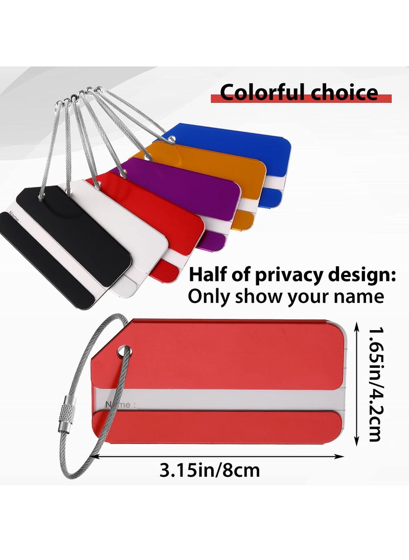KASTWAVE Luggage Tag, 12PCS Business Card Holder Aluminum Metal Travel ID Bag Tag, Suitcase Luggage Tag for Travel Luggage ID with Waterproof Information Card Stock and Wire Loop  - Image 4