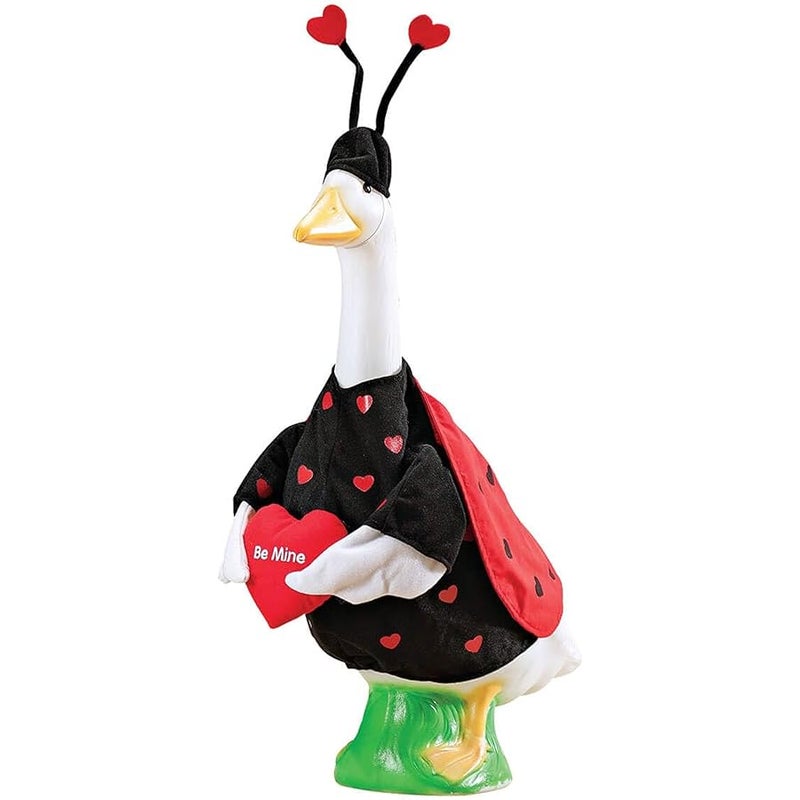 فوكس فالي ترايدرز Fox Valley Traders Love Bug Goose Outfit, Fits Large 23 H Statue, Valentine Ladybug Costume for Lawn Décor, Polyester - Image 1
