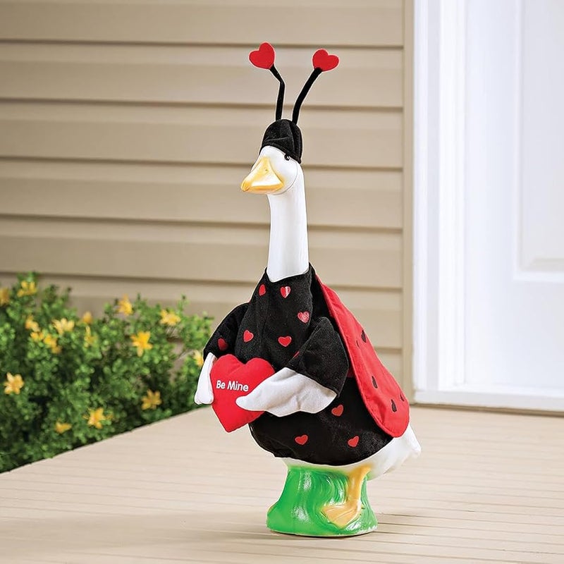 فوكس فالي ترايدرز Fox Valley Traders Love Bug Goose Outfit, Fits Large 23 H Statue, Valentine Ladybug Costume for Lawn Décor, Polyester - Image 3