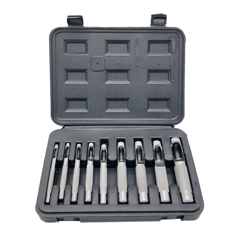 uptodateproducts 9pcs Leather Hollow Punch Set Leather Hole Punch Tool 3mm 12mm - Image 1