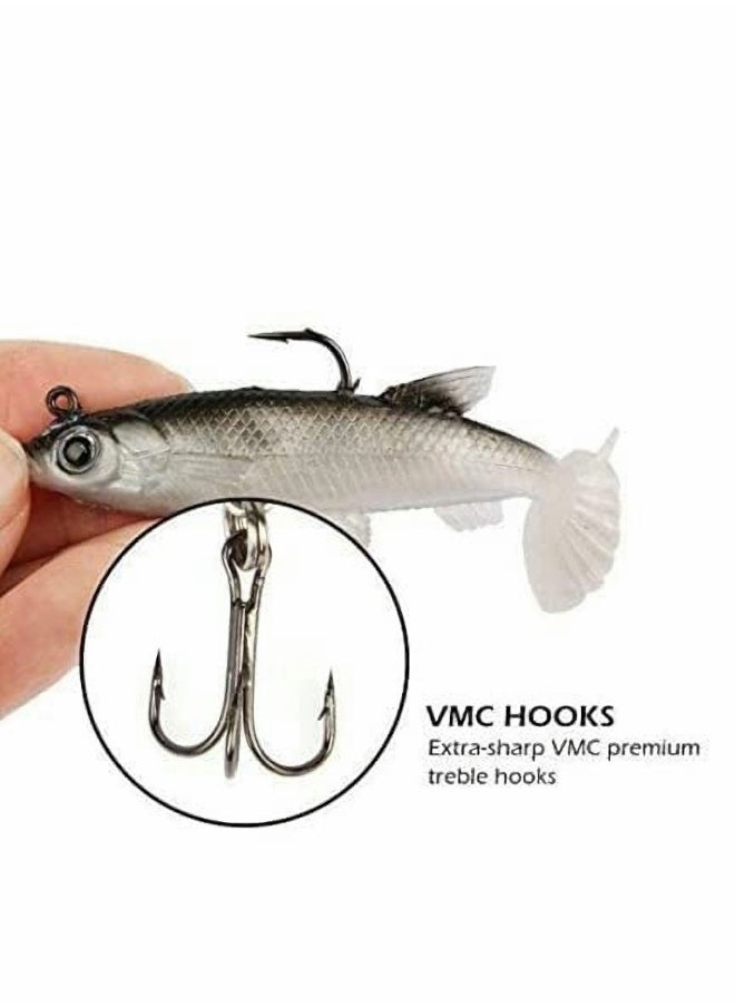 Generic Fishing Lure Set, 5Pcs 8cm Soft Bait Head, Sea Fish Lures, Fishing Tackle Sharp Treble Hook, T Tail Artificial Bait  - Image 2