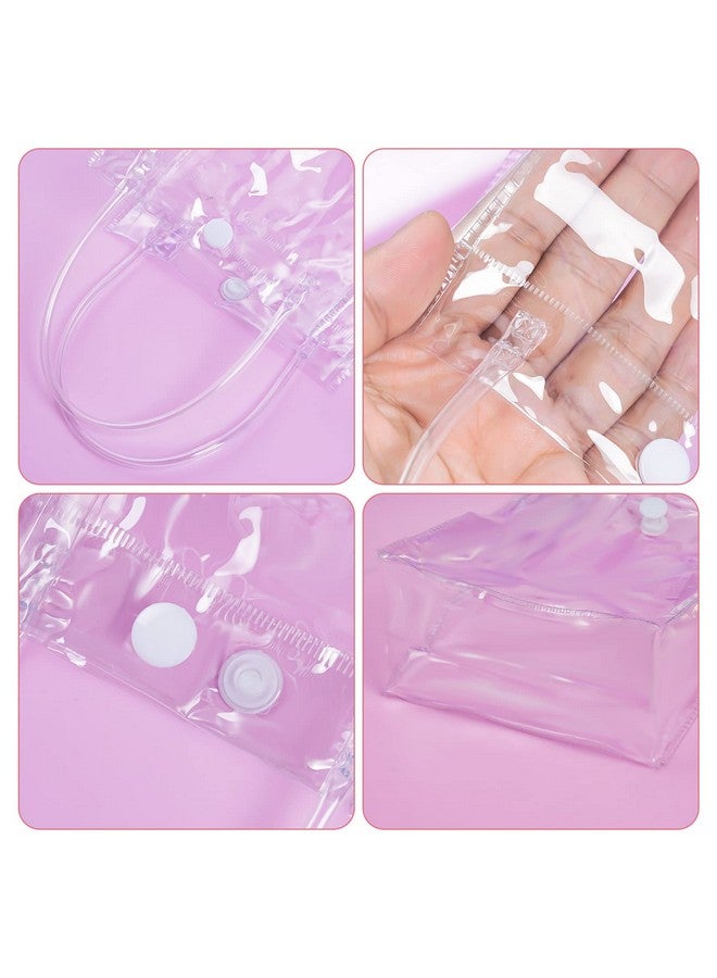 Yolyoo 25Pcs Clear Pvc Gift Bags With Handles Small Plastic Tote Reusable Transparent Gift Wrap / Shopping Bags For Wedding Candy Bagsdessertmerchandise Retail Small Business (Clear 5.9 * 5.1) - Image 3