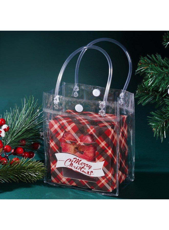 Yolyoo 25Pcs Clear Pvc Gift Bags With Handles Small Plastic Tote Reusable Transparent Gift Wrap / Shopping Bags For Wedding Candy Bagsdessertmerchandise Retail Small Business (Clear 5.9 * 5.1) - Image 4