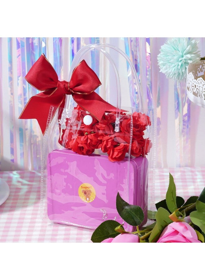 Yolyoo 25Pcs Clear Pvc Gift Bags With Handles Small Plastic Tote Reusable Transparent Gift Wrap / Shopping Bags For Wedding Candy Bagsdessertmerchandise Retail Small Business (Clear 5.9 * 5.1) - Image 5