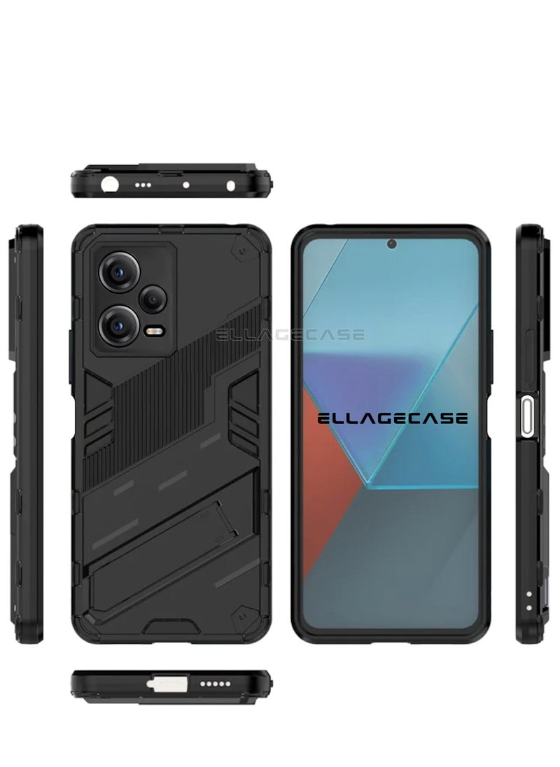 ELLAGECASE Shockproof Case for Xiaomi Redmi Note 12 5G / Xiaomi Poco X5 5G, Enhanced Protection, Built-in Magnetic Mount, Convenient Stand, Solid Camera Protection  - Image 2
