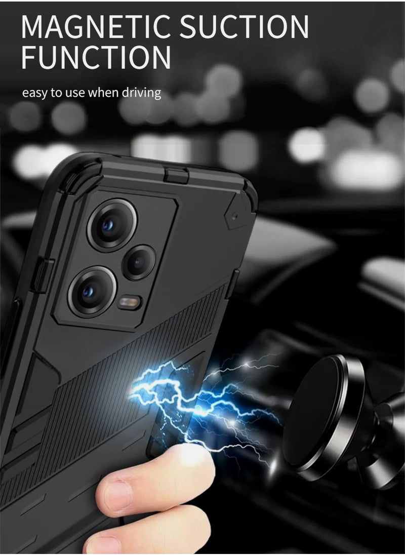 ELLAGECASE Shockproof Case for Xiaomi Redmi Note 12 5G / Xiaomi Poco X5 5G, Enhanced Protection, Built-in Magnetic Mount, Convenient Stand, Solid Camera Protection  - Image 5