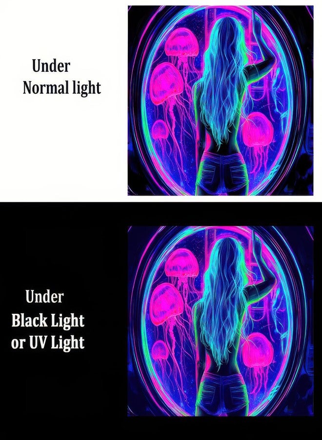 BlissYard Blacklight Medusa Tapestry Trippy UV Reactive Psychedelic Neon Space Tapestry Wall Black Light Tapestries Posters Wall Hanging for Backdrop Bedroom Dorm Living Room Decor 59 X 78 inch - Image 5