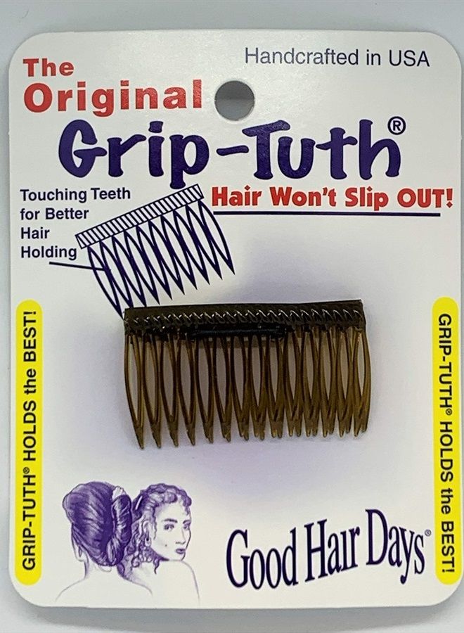 Good Hair Days The Original Grip-Tuth Hair Combs, Set of 2, 40163 Shell Shorty 1 3/4" Wide - Image 1