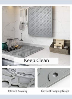 GeeRic Dish Drying Mats, Heat-resistant Silicone Mat for Kitchen