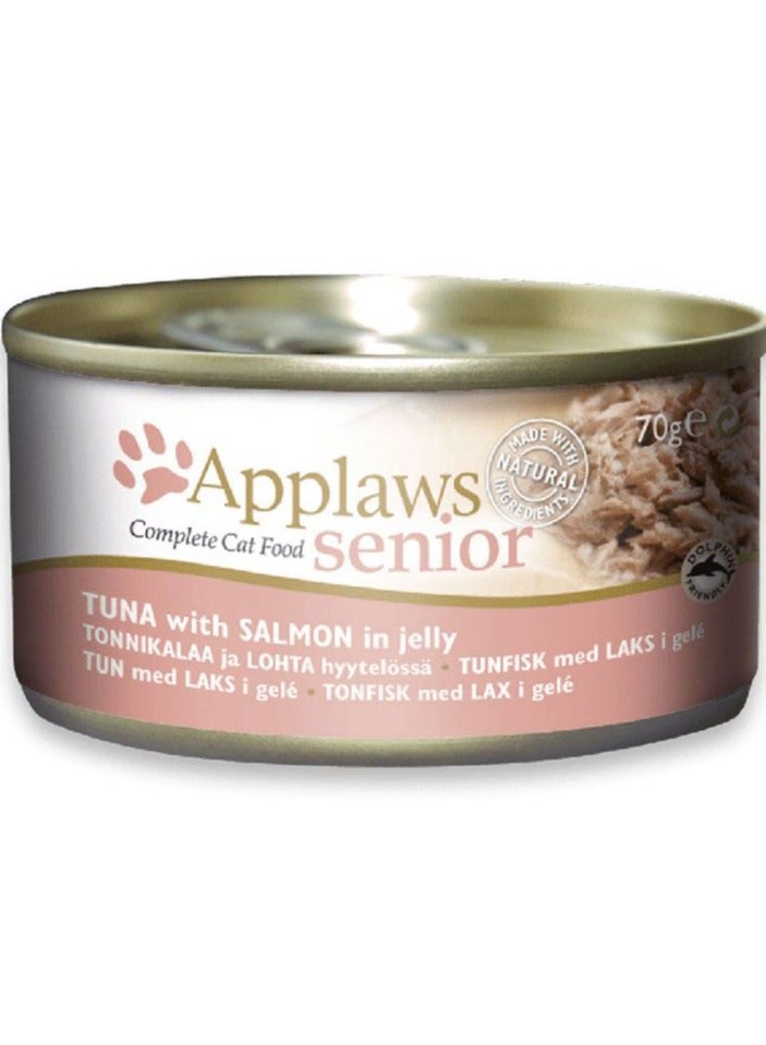 Applaws 10 قطع من تونة القطط الكبيرة مع السلمون في علبة جلي 70 جرام - Image 2