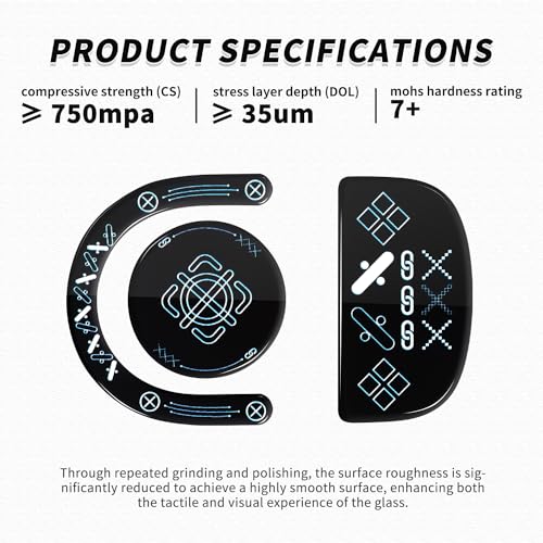 immoenuc Glass Mouse Skates for Logitech G PRO X Superlight 2 Mouse Feet Pads Smooth Durable Game Mouse Accessories (Printing Pattern) - Image 4