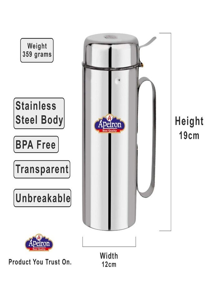 Apeiron Apeirn Stainless Steel | Oil Dispenser | Transparent Nozzle | Cooking Oil Dispenser | Oil Stopper | Oil Pourer | Sliver | (1000ml Pack of 1) - Image 2