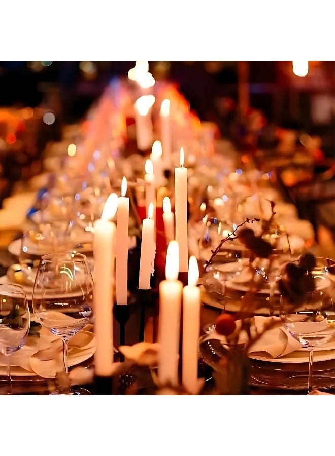Long Candles Pack of 4 Unscented Premium Wax Tall Candles for Home Table Birthday Romantic Decoration 20 cm - Image 4
