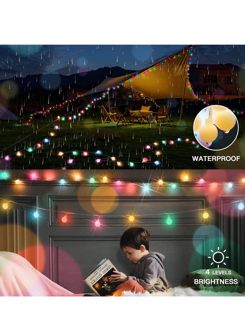 Excefore Colorful Globe String Lights, Outdoor Waterproof, 40 LED with Remote, USB for Backyard, Patio, Garden, Party, Bedroom, Classroom (6 Colorful Bulbs) - Image 3