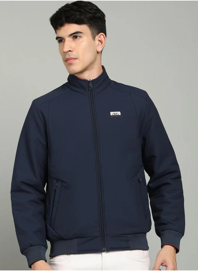 فورت كولينز Fort Zipper High Neck Jacket with Bagde Detail