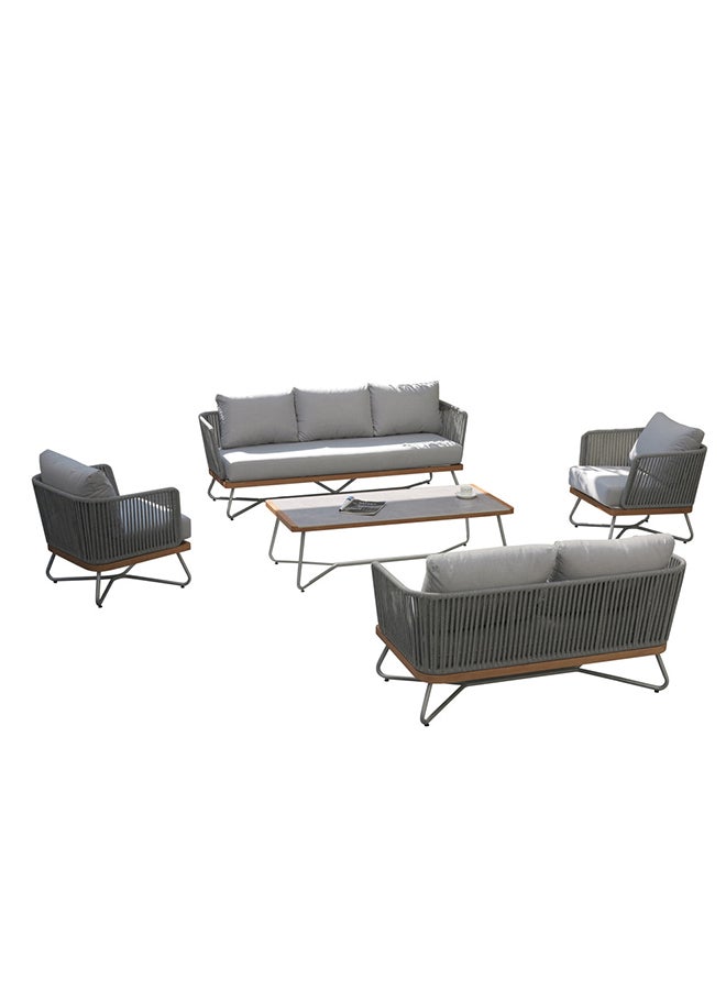 Oasis 7 Seater Outdoor Grey  Color Rope Sofa 