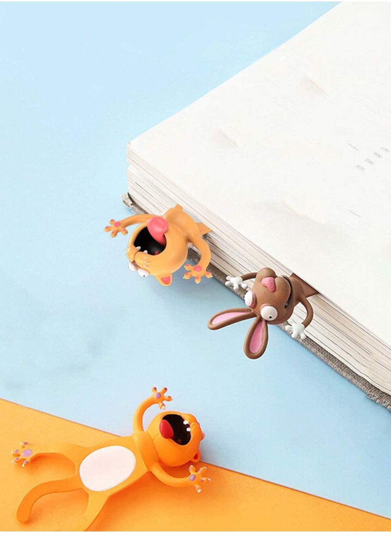 SYOSI - Wacky Bookmark Palz-3d Stereo Kawaii Cartoon Bookmark, 3D Animal Wacky Bookmarks Help with Reading for Kids and Students, Reading Presents, Party Favors, Mouse  Rabbit Bookmarks 2pcs - Image 1