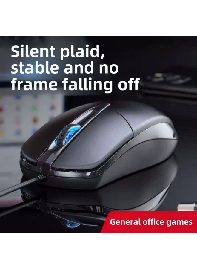 Direct Explosions Professional Office USB Wired Colorful Luminous Mute Game Lol Mouse-Color:M1 Luminous Wheel Silent Model 1.5m Brushed Silk Color Box - Image 3