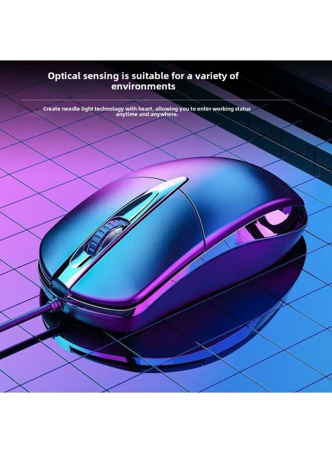 Direct Explosions Professional Office USB Wired Colorful Luminous Mute Game Lol Mouse-Color:M1 Luminous Wheel Silent Model 1.5m Brushed Silk Color Box - Image 4