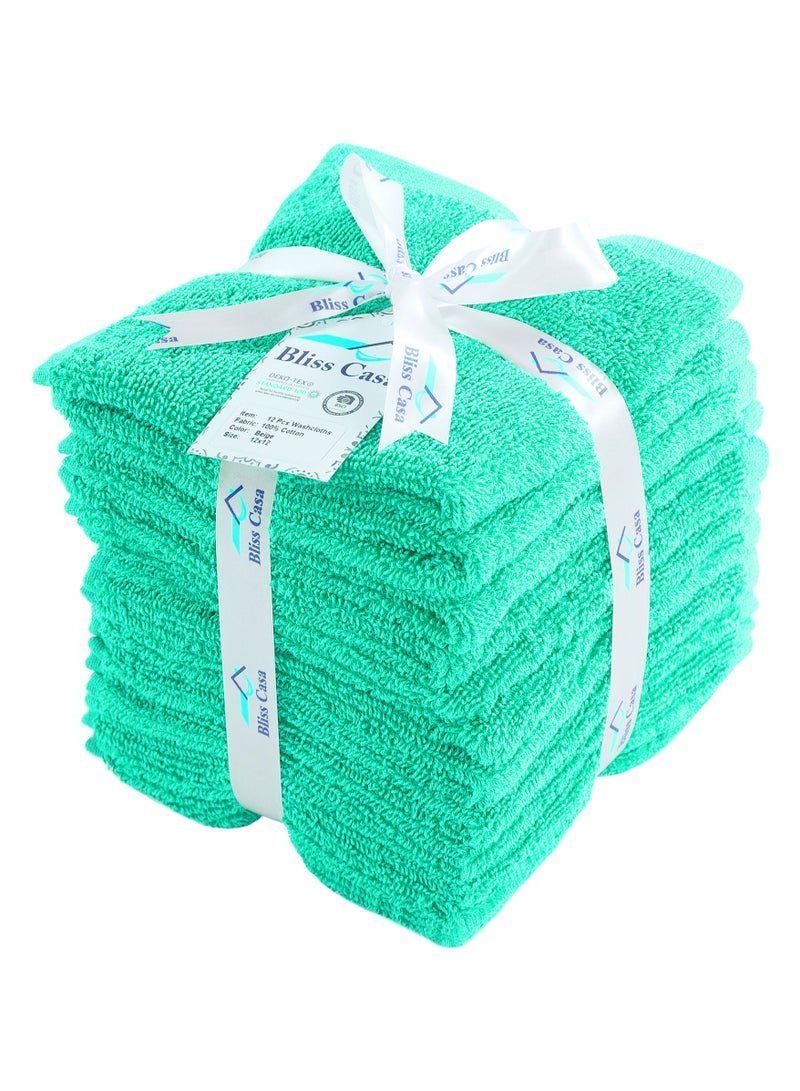 بليس كاسا مناديل Bliss Casa 100% من القطن الممشط (12 عبوة، 30 × 30 سم) - منشفة 500 جرام في المتر المربع، مجموعة مناشف الوجه عالية الامتصاص وسريعة الجفاف وناعمة  - Image 3